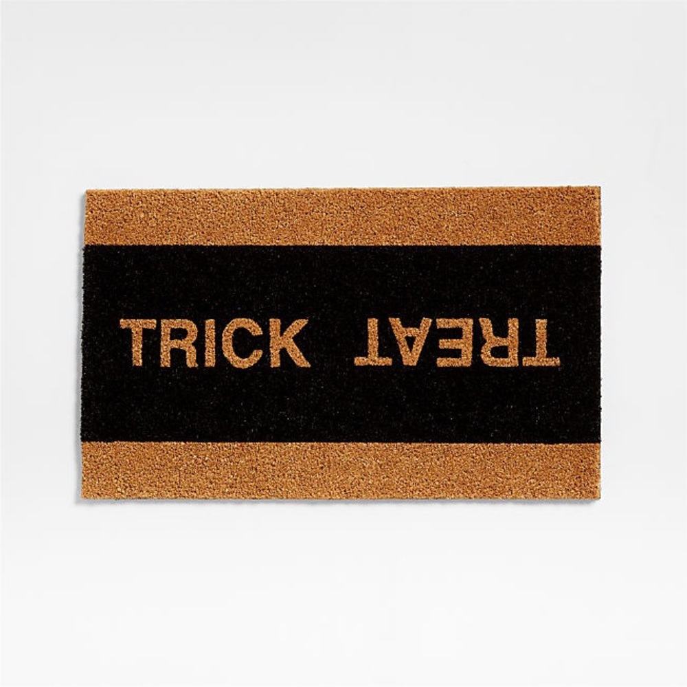 Crate and Barrel trick or treat door mat